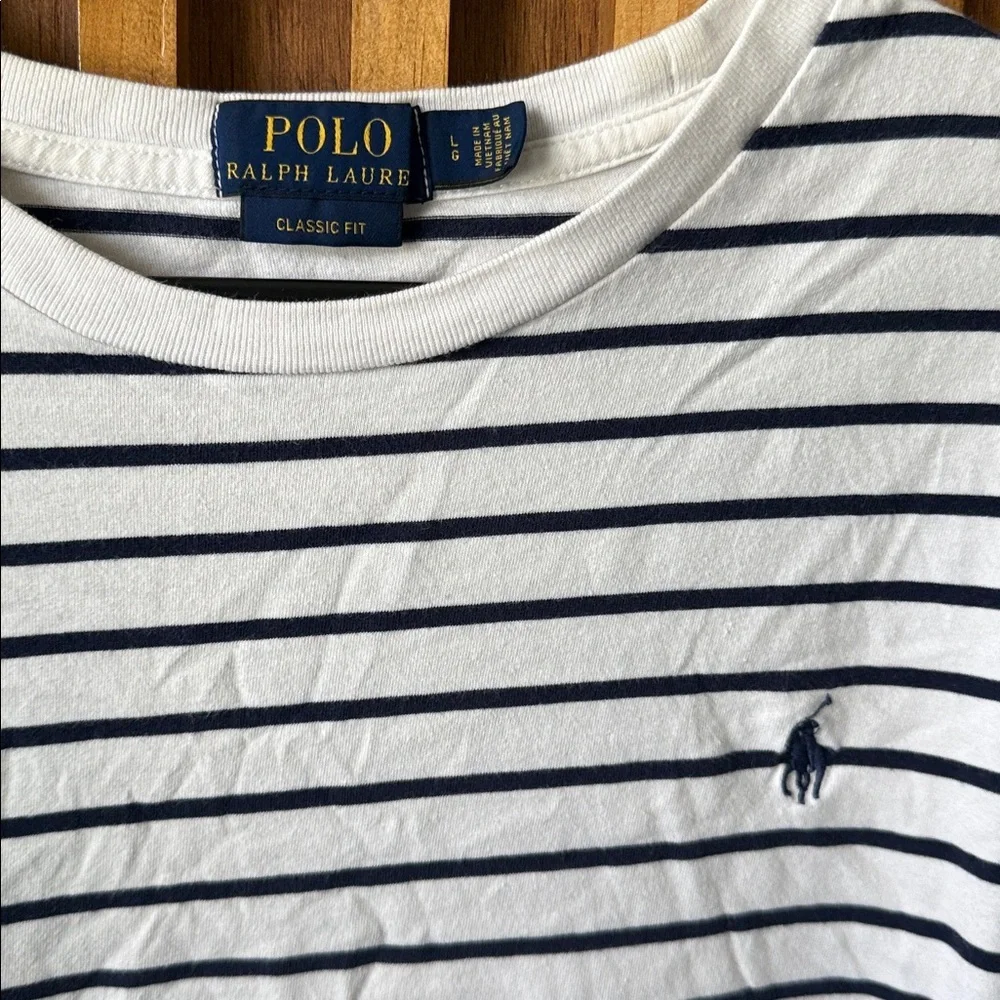 Polo Ralph Lauren Striped Boxy Unisex 100% Cotton Tee. L